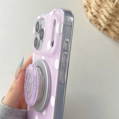 ドット柄 ホルダー付き マグネット対応 iPhoneケース｜ポップ・カジュアル風 #261015