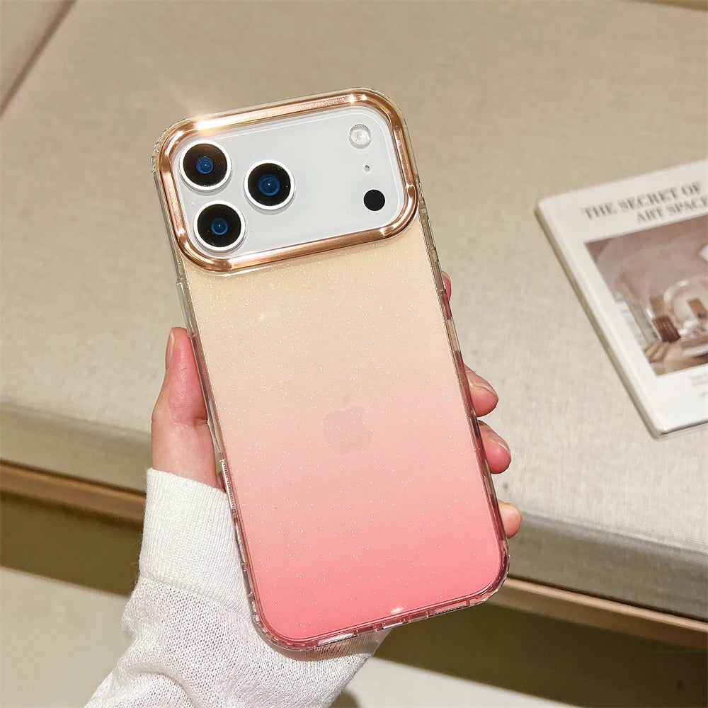 【グラデーションシリーズ】ラメ入りクリアフレーム スマホケース｜iPhone対応 #251127