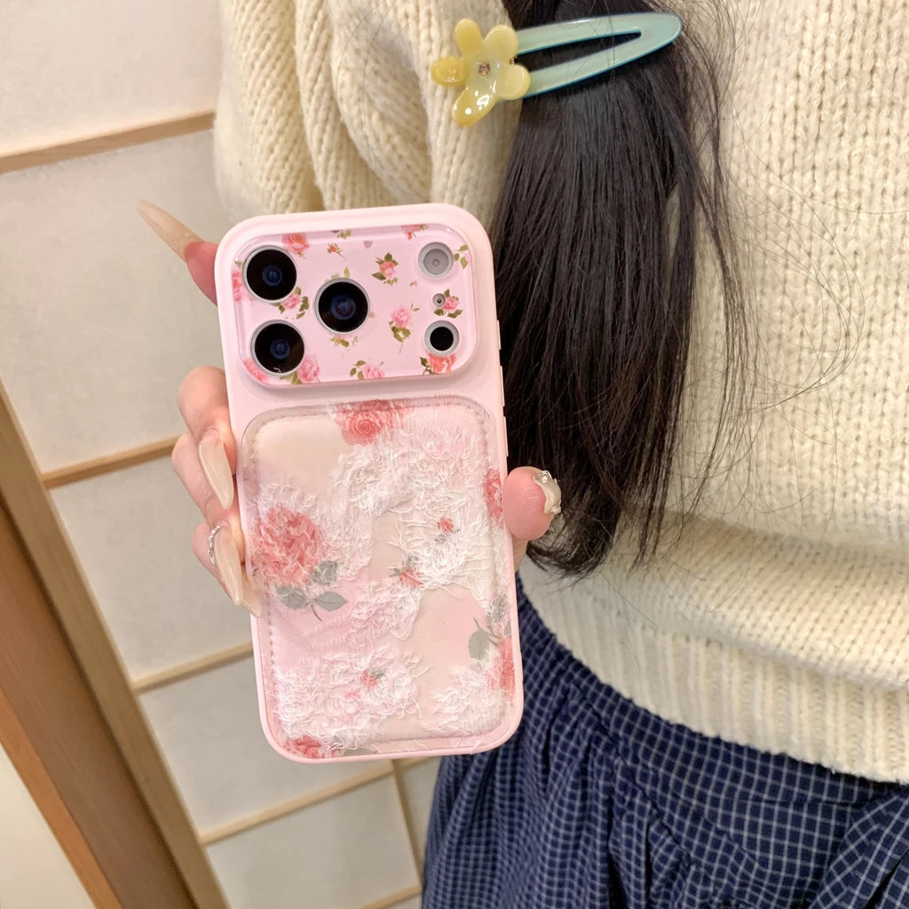 【ローズ柄】iPhoneケース エンボスデザイン マット｜ローズフラワー 大人フェミニン #231027