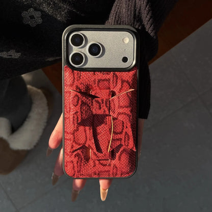 【立体リボン】スネーク ヘビ柄 レザー調 スマホケース｜iPhone対応 #260202