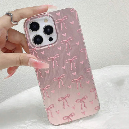 リボン ハート羽根 デザインケース｜iPhone対応 #260310