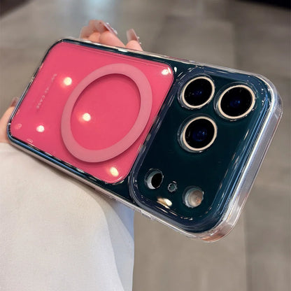 ツートンカラー マグネット内蔵iPhoneケース (全8色) クリア・配色デザイン #261236