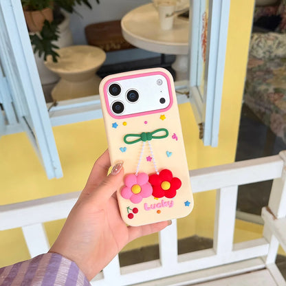 立体 チェリーフラワー リボン 韓国 かわいい ガーリー｜ iPhoneケース #260514