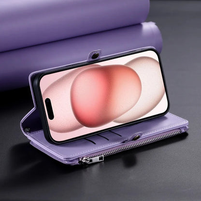 【ブックスタイル】シンプル レザー調 財布一体型 ブックスタイル 手帳型 iPhoneケース｜ショルダー対応 #240126