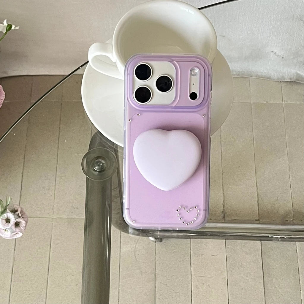 ハートグリップスタンド メタルハート iPhoneケース｜フェミニン・韓国風 #261010