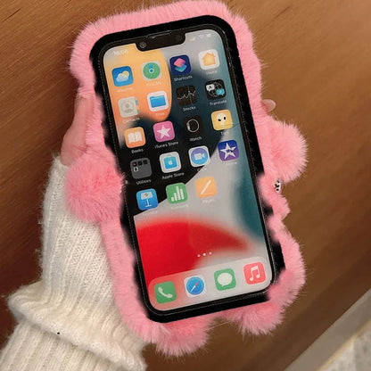 【ふわもこモンスター】マグネット付き ペアにおすすめ 立体ぬいぐるみ スマホケース｜iPhone対応 #241120