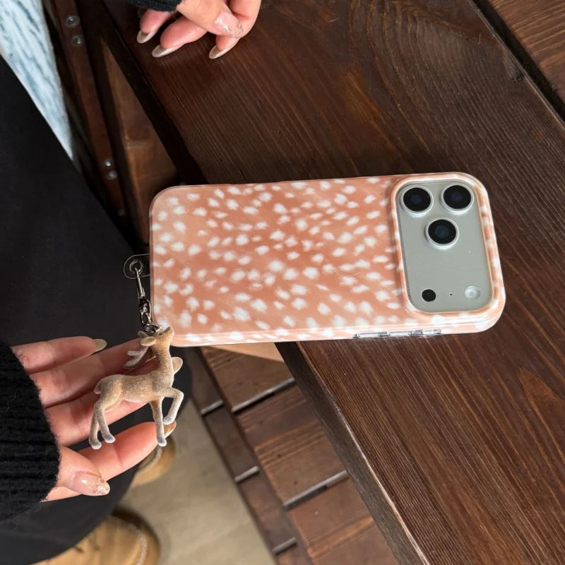 【ピンクバンビ】Banbi 鹿柄 チャーム付き スマホケース｜iPhone対応 #240614