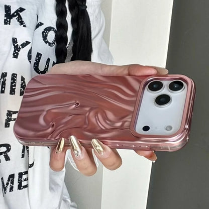 【メタリックウェーブシリーズ】光沢 3Dデザイン スマホケース｜iPhone対応 #251210