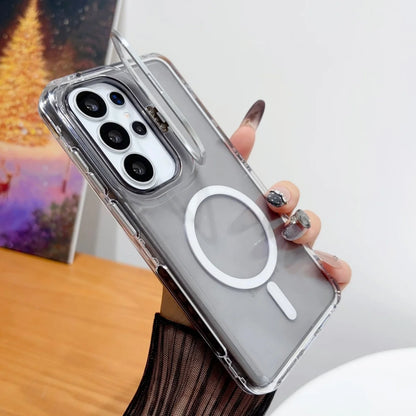 【Galaxy対応】マグネット内蔵クリアケース パステルカラー・大人かわいい・シンプル スマホケース #261092