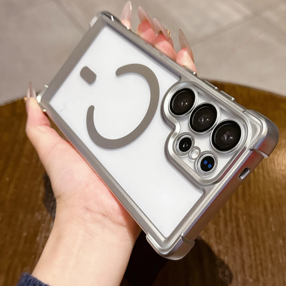 【Galaxy対応】マグネット内蔵 マット加工 耐衝撃ケース 全7色 おしゃれ スマホケース #261101