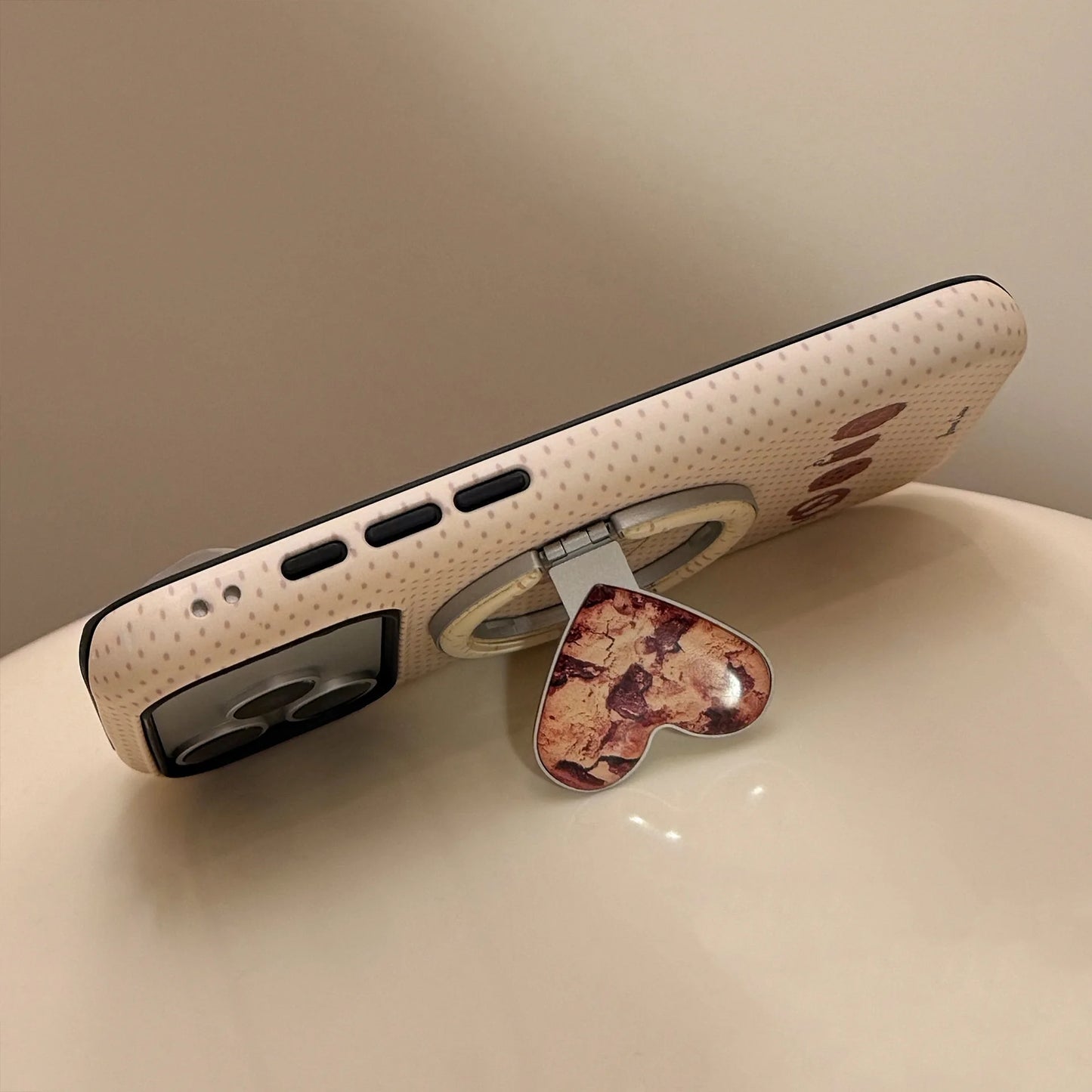 【ハートスタンド】アフタヌーン クッキー スイーツモチーフ × ハートスタンド スマホケース｜iPhone対応 #241225