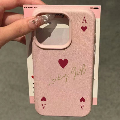 【カードモチーフ】Lucky Girl ハートのエース A スマホケース｜iPhone対応 #260130