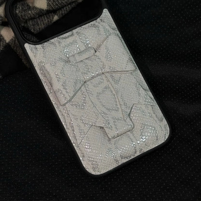 【立体リボン】スネーク ヘビ柄 レザー調 スマホケース｜iPhone対応 #260202