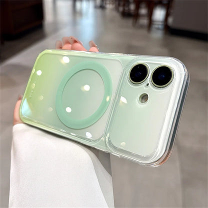 グラデーション ジェリーカラー ストラップ付き Magnet内蔵 iPhoneケース｜クリア・爽やか #260037