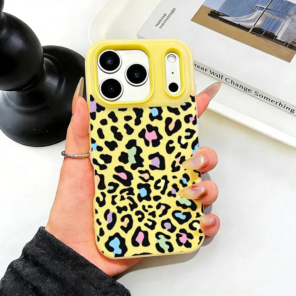 カラーレオパード iPhoneケース｜ポップ カラフルデザイン・耐衝撃ケース #240302