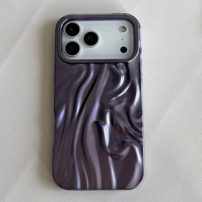 【メタリックウェーブシリーズ】光沢 3Dデザイン スマホケース｜iPhone対応 #251210
