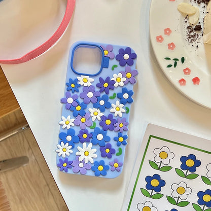 【フラワーシリーズ】立体カラフルデイジー ポップデザイン スマホケース｜iPhone対応 #250915