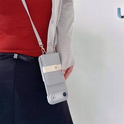 【カードポケットシリーズ】ストラップ付き 多機能PUレザー スマホケース｜iPhone対応 #251212