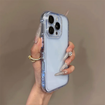 【パステルクリアカラー】シンプル×上品ハイブリッドケース｜iPhone対応 #250519