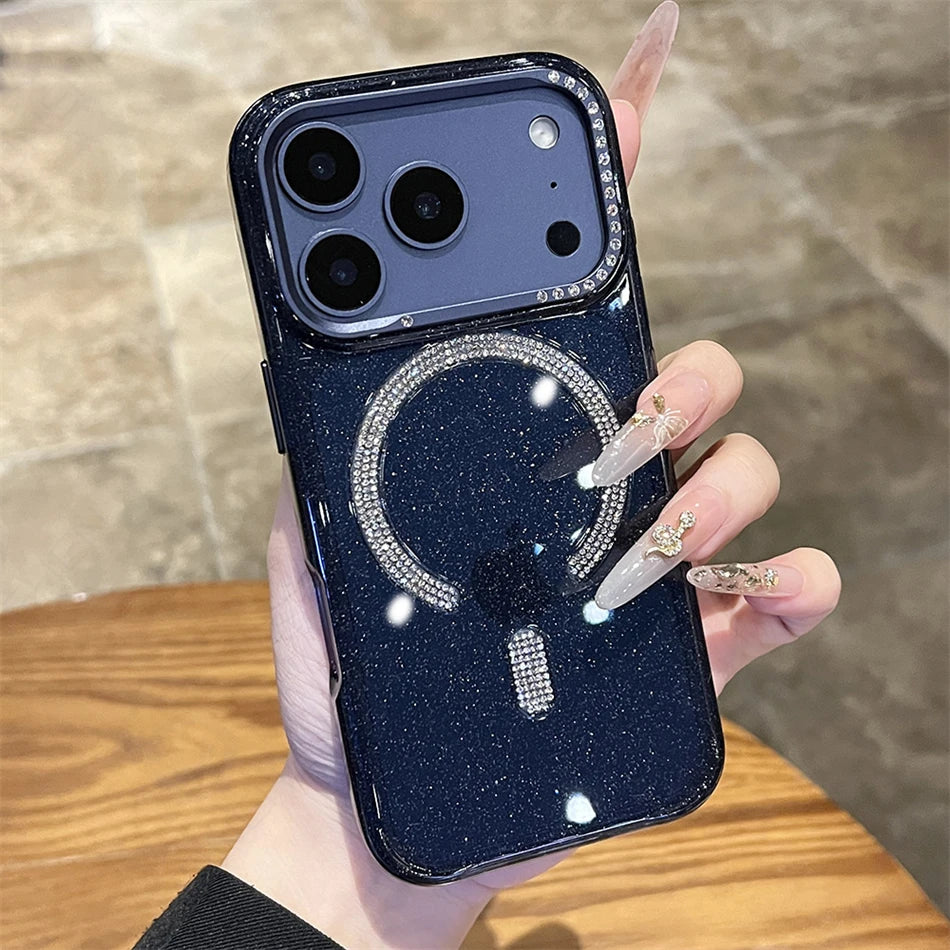 ビジューリング グリッターケース｜キラキラ×リング一体型iPhoneケース #240403