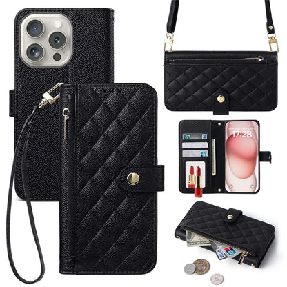 【ブックスタイル】キルティング レザー調 財布一体型  手帳タイプ ストラップ付き iPhoneケース #240206