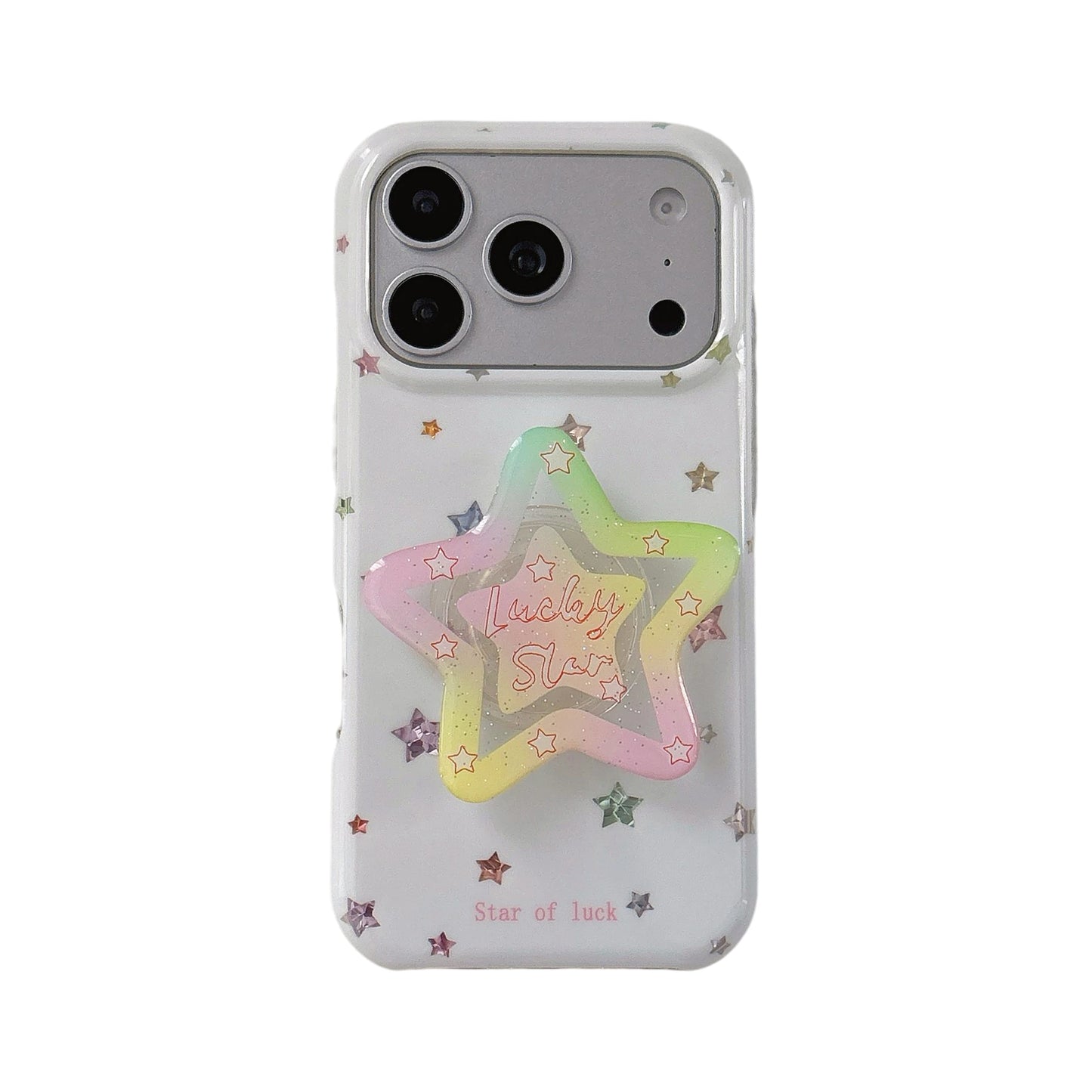 星柄ドット スマホホルダー付き iPhoneケース｜遊び心・メルヘン・立体感 #261042