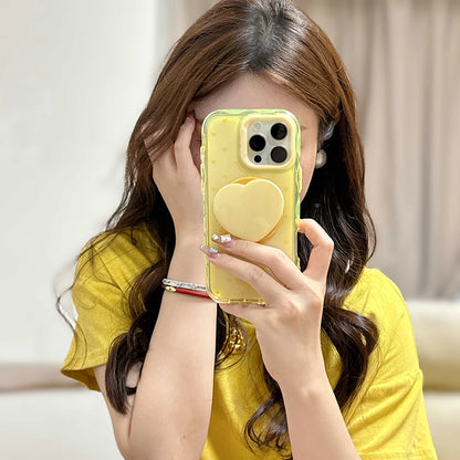 【ハートスタンド付き】クリアスマホケース｜iPhone対応 #250501