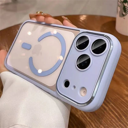 Magnet内蔵 クリア×ニュアンスカラー バンパー iPhoneケース｜シンプル・上品デザイン #231124