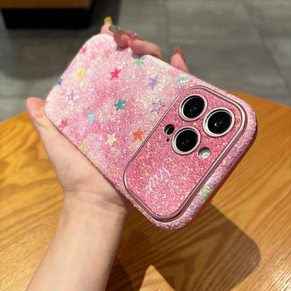 【グリッターシリーズ】 スターラメ ピンク グリッターケース｜iPhone対応 #240905