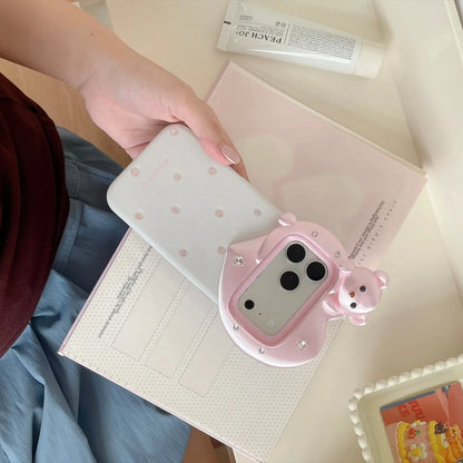 立体ベア＆ハートフレーム iPhone ケース キュート・スタイル #261219