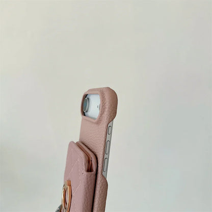 【キルティングシリーズ】カード収納付き ショルダー付き キルティング調 スマホケース｜iPhone対応 #251117