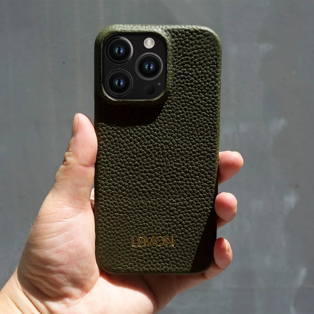 【本革シリーズ】名入れカスタム レザーiPhoneケース｜イニシャル刻印対応｜iPhone対応 #241012