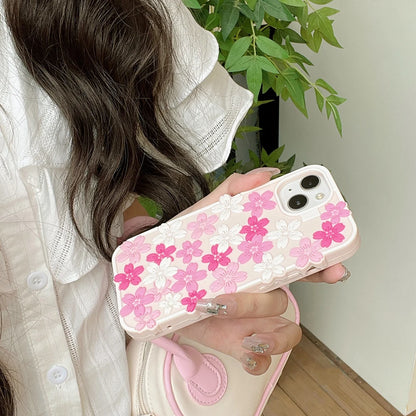 【フラワーシリーズ】桜フラワー 立体3Dデザイン スマホケース｜iPhone対応 #251024