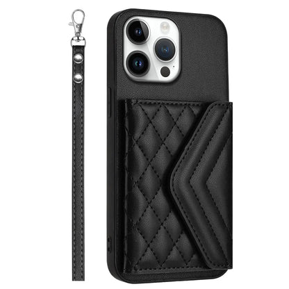 【キルティングシリーズ】カード収納付き ショルダー対応 レザー調スマホケース｜iPhone対応 #251108