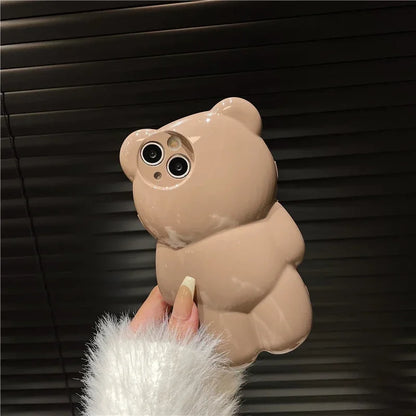 ぷっくりベア iPhoneケース｜3Dくまデザイン #230707