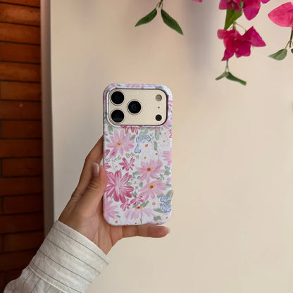 【フラワー×ハートストーン】 iPhoneケース Magnetグリップ ｜パステル・フェミニン #231031