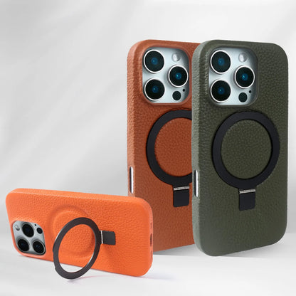 【本革シリーズ】折りたたみ スタンドリング付き レザースマホケース｜iPhone対応 #241013