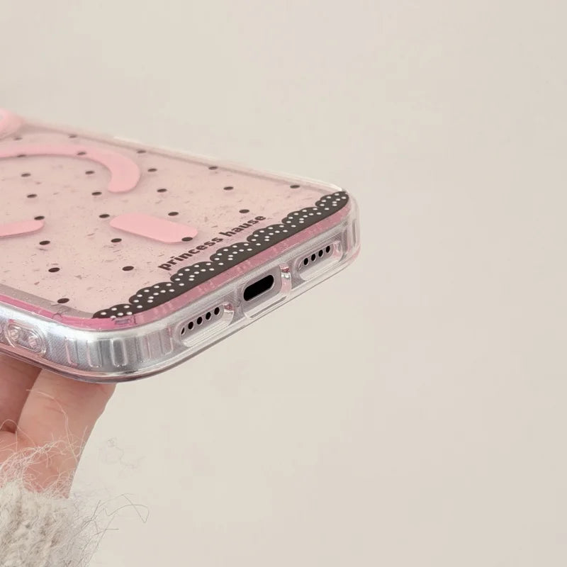 ハートミラー グリッターiPhoneケース｜キラキラフレーム・ミラーグリップ付きデザイン #240426