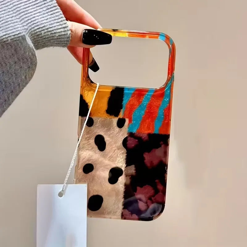 【アートペイントデザイン】マーブルカラー スマホケース｜iPhone対応 #250206