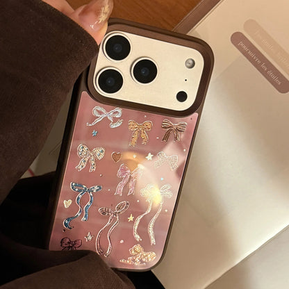 カラフルリボン 総柄 iPhoneケース｜グロッシーデザイン #240514