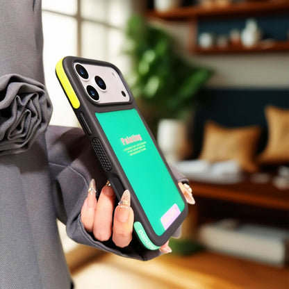 【ネオン メタリック カラー】ラバーフレーム スマホケース｜iPhone対応 #250128