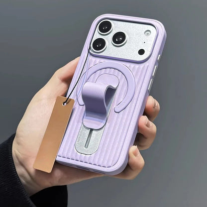 スライド式スタンド シンプル ストライプデザイン iPhoneケース｜背面ホールド付き #240121