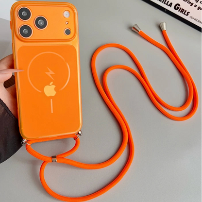 ロングストラップ付き クリア iPhoneケース｜Magnet内蔵・シンプル・ショルダー対応 #230730