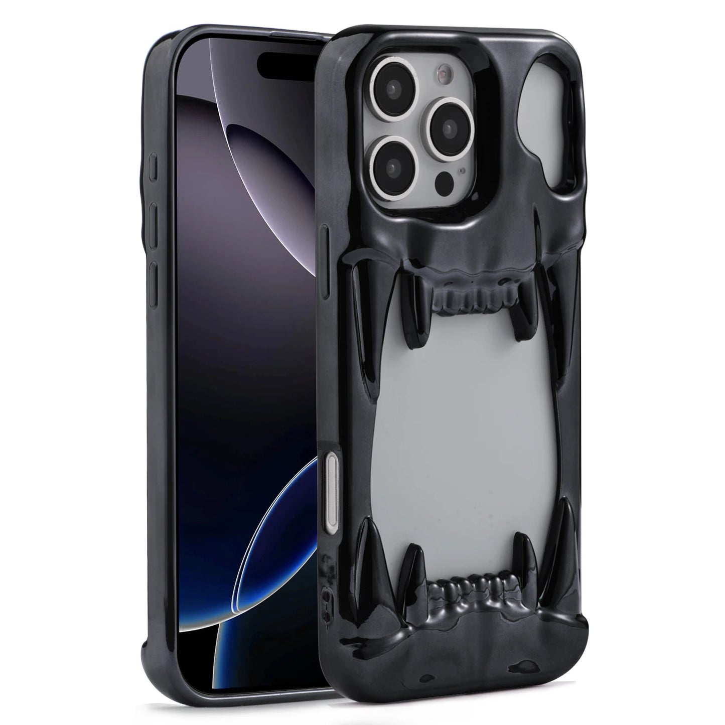 【メタリックファング】立体キバ × ミラーメタル スマホケース｜iPhone対応 #240812