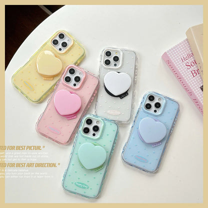 【ハートスタンド付き】クリアスマホケース｜iPhone対応 #250501