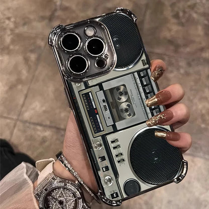 レトロ カセットテープ / ラジカセ デザイン iPhoneケース #260105