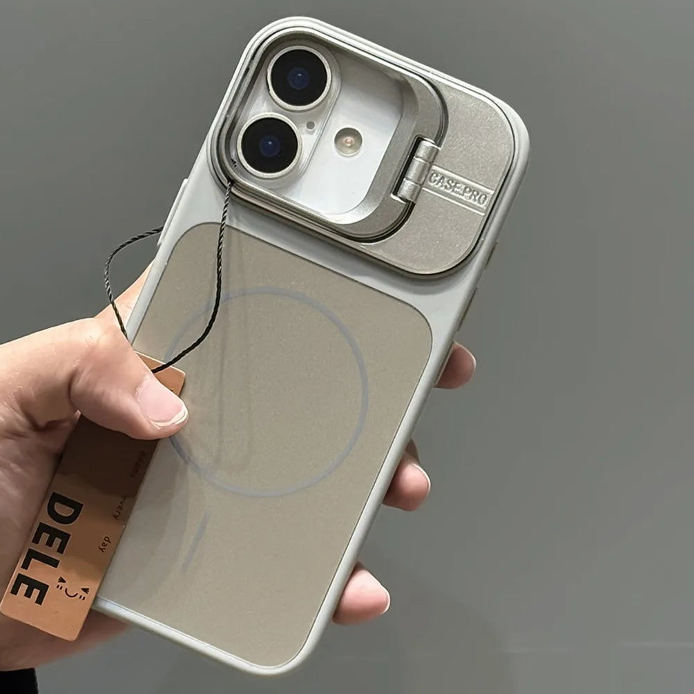 開閉レンズスタンド Magnet内蔵 iPhoneケース｜カメラ保護・シンプル マットデザイン #230718