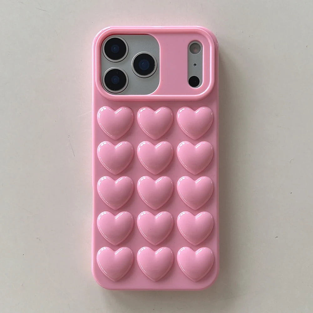 ぷっくりハート 立体 韓国 シンプル かわいい｜iPhoneケース #260504