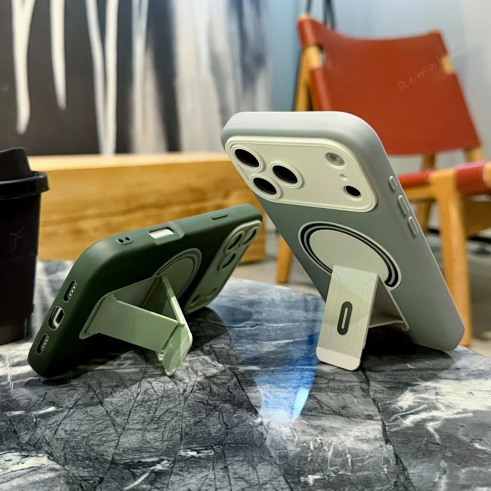 【折りたたみスタンド】シンプルカラー iPhoneケース #260131