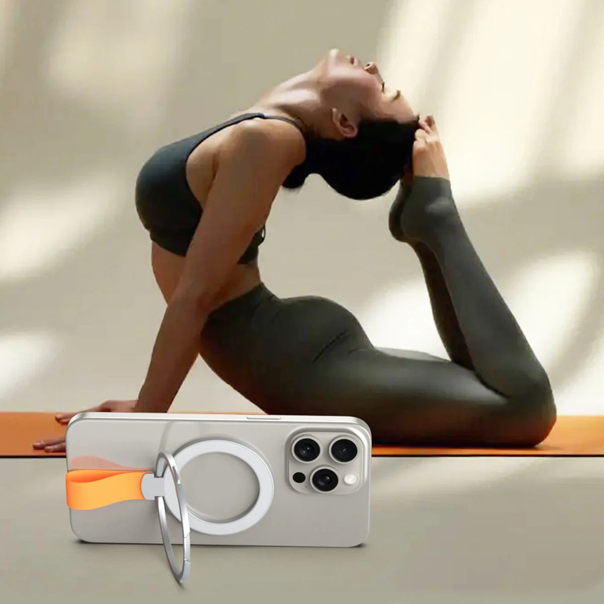 【スマホリンググリップ】メタルリング ハンドル 折りたたみスタンド | Magnet対応 #241104